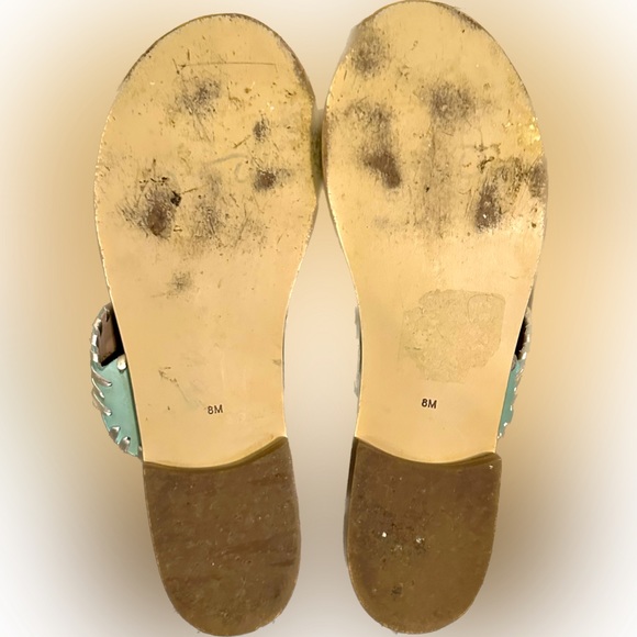 Jack Rogers Aqua/Turquoise/Blue/Green double strap leather sandal.  Very Cute! - Picture 4 of 4